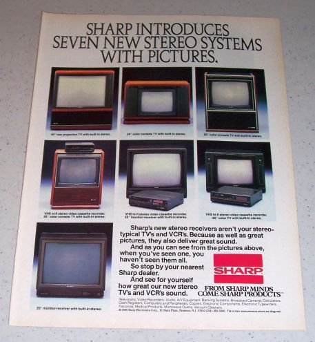 1985 Sharp Television VCR Electronics Color Ad