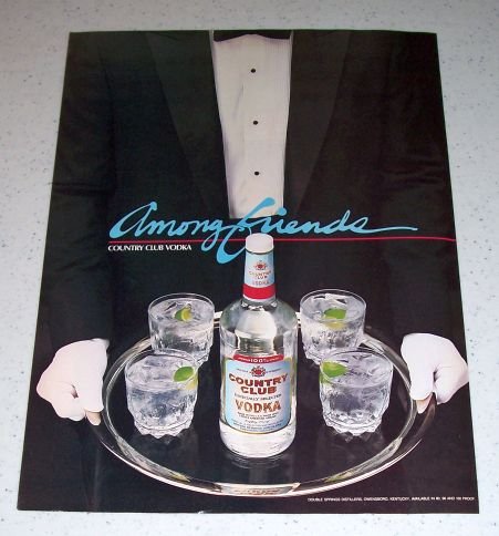 1986 Double Springs Country Club Vodka Color Liquor Ad
