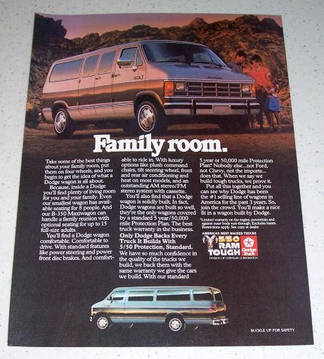 1986 Dodge Ram Wagon Color Van Ad