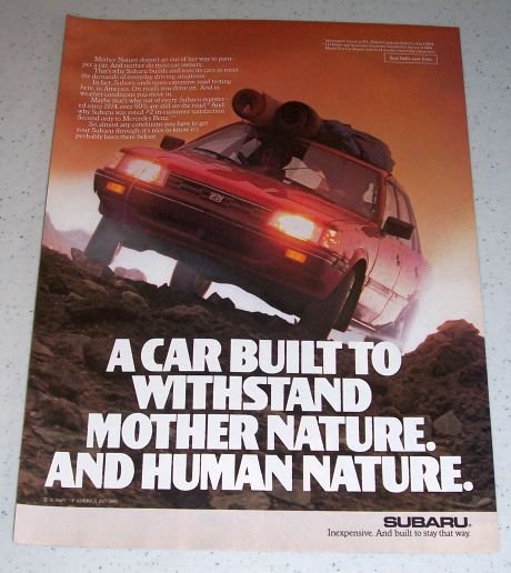 1985 Subaru Automobile Color Car Ad