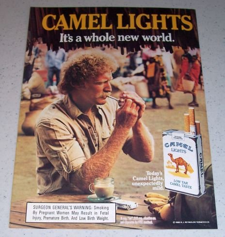 1985 Camel Lights Cigarettes Color Tobacco Ad