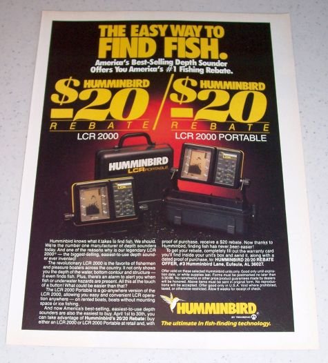 1986 Humminbird LCR2000 Depth Sounder Finder Color Ad