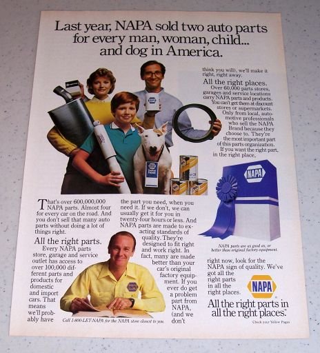 1986 NAPA Auto Parts Color Ad