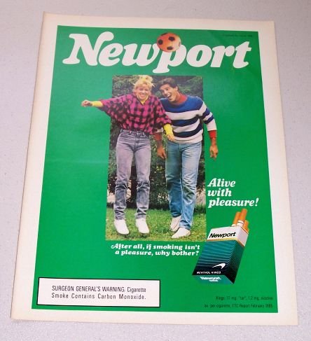 1986 Newport Cigarettes Soccer Color Tobacco Ad