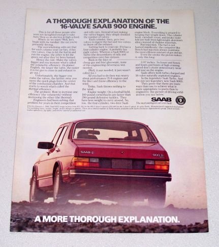 1986 SAAB 900 S Automobile Color Car Ad