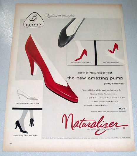 1957 Brown Shoe Company Naturalizer Shoes Color Print Ad