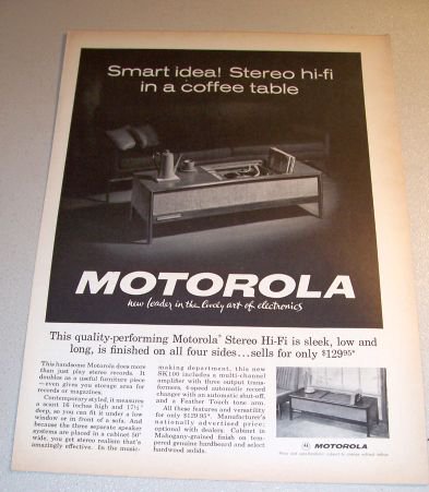 Motorola SK100 Stereo HI-FI 1962 Print Ad