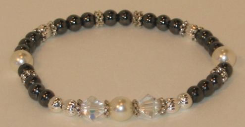 Hematite w/pearls
