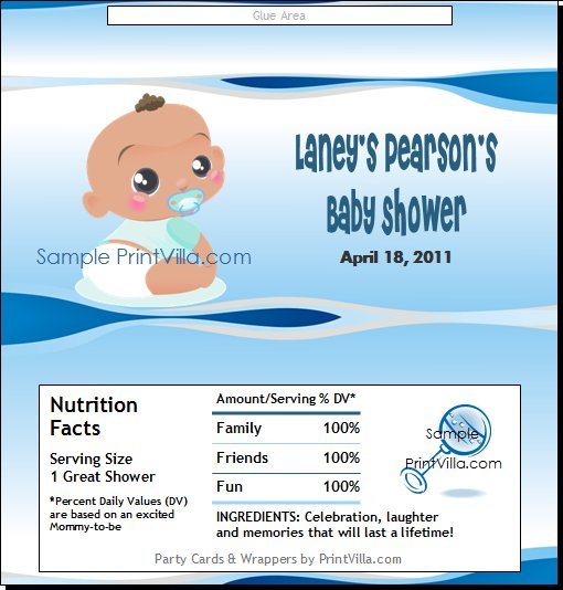 African Baby Boy Blue Candy Bar Wrapper