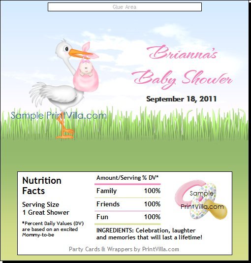 Pink Stork Candy Bar Wrapper