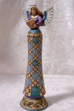 Jim Shore Tall Angel Singing Hyms With Vine Base