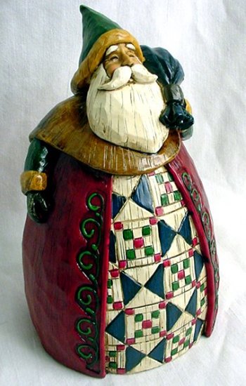 Jim Shore Santa Holding Bag