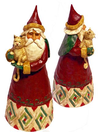Jim Shore Santa with Cat Figure