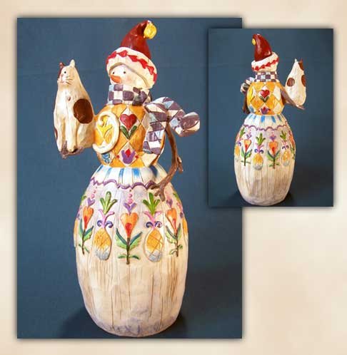 Jim Shore Snowman with Cat