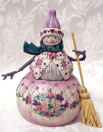 Jim Shore Snowman with Broom Winter's Warmth