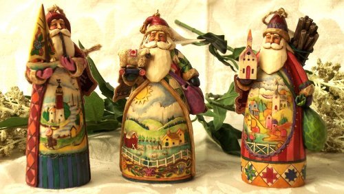 Jim Shore Set of 3 Santa Ornaments