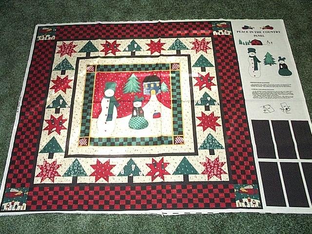 Peace In the Country Christmas Fabric Quilt Panel Holiday Quilting Wallhanging