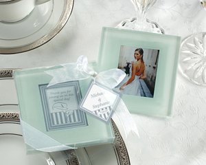 Forever Photo Frosted Glass Coasters Wedding Favors
