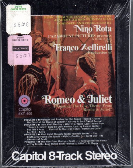 Romeo & Juliet - Music From The Soundtrack 1968 CAPITOL Sealed 8-track Tape