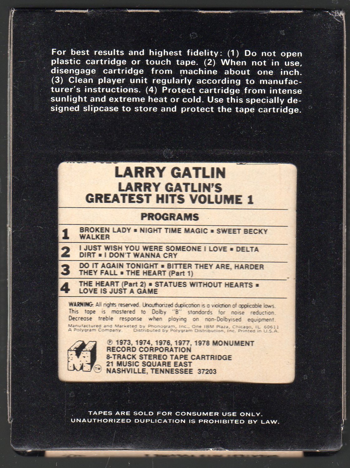 Larry Gatlin Larry Gatlin S Greatest Hits Vol Monument A