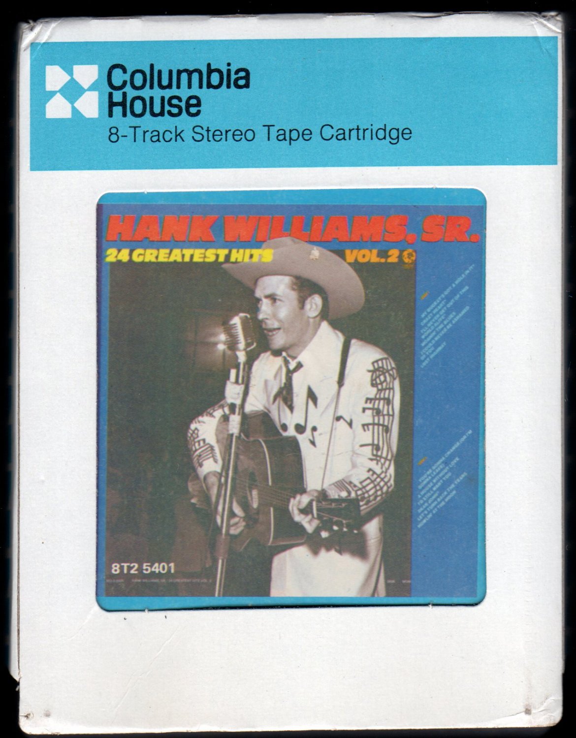 Hank Williams Sr Greatest Hits Vol 2 1977 CRC A26 8 TRACK TAPE