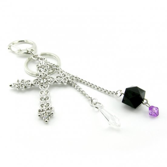 Keychain + Fashion Bag "Cross" Charms -- Baroque Style