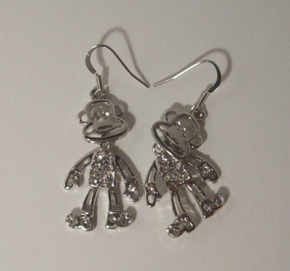 Lovely Monkey Earrings With Swarovski Crystal