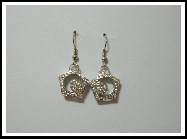 E37 Sparkle Pentagonal Earrings With Rhinestone