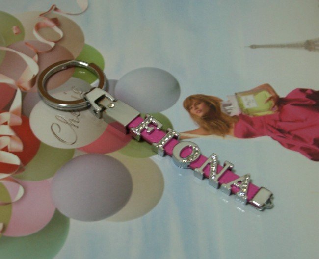 Custom made rhinestones letter leather key chains
