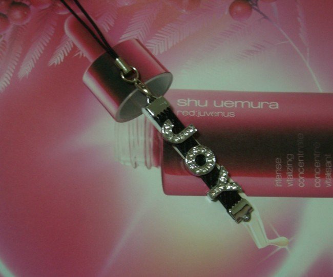 "J O Y" Black Leather Phone Straps