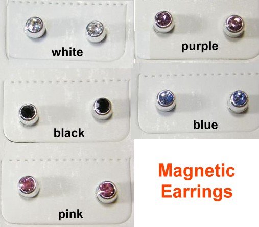 3mm Rhinestone Magnetic Earrings