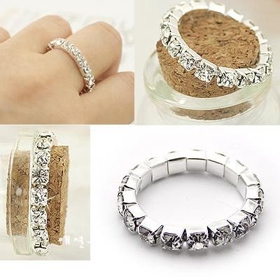 Sparkle Rhinestone Elastic Rings