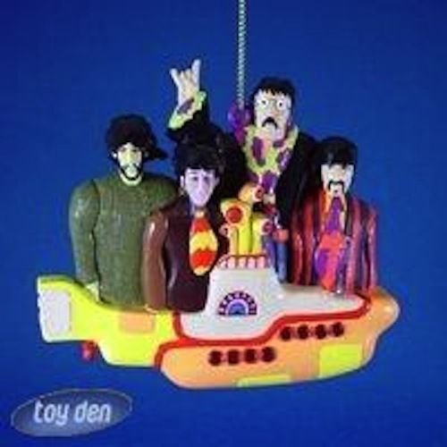 BEATLES YELLOW SUBMARINE W/ GROUP CHRISTMAS ORNAMENT