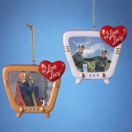 I LOVE LUCY - SET OF 2 PIECES TV STYLE ORNAMENTS