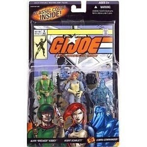 G.I. JOE Hasbro 3 3/4" Scarlett, Breaker, Cobra Commander 3-Pack with comic