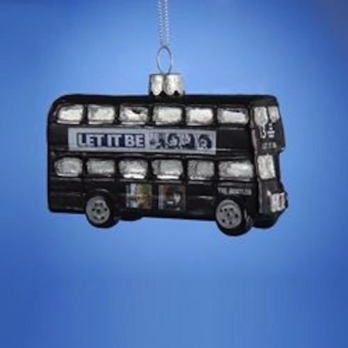 BEATLES LET IT BE LONDON DOUBLE DECKER BUS GLASS ORNAMENT