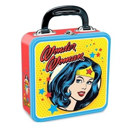 DC Wonder Woman Multicolored Square Tin Tote