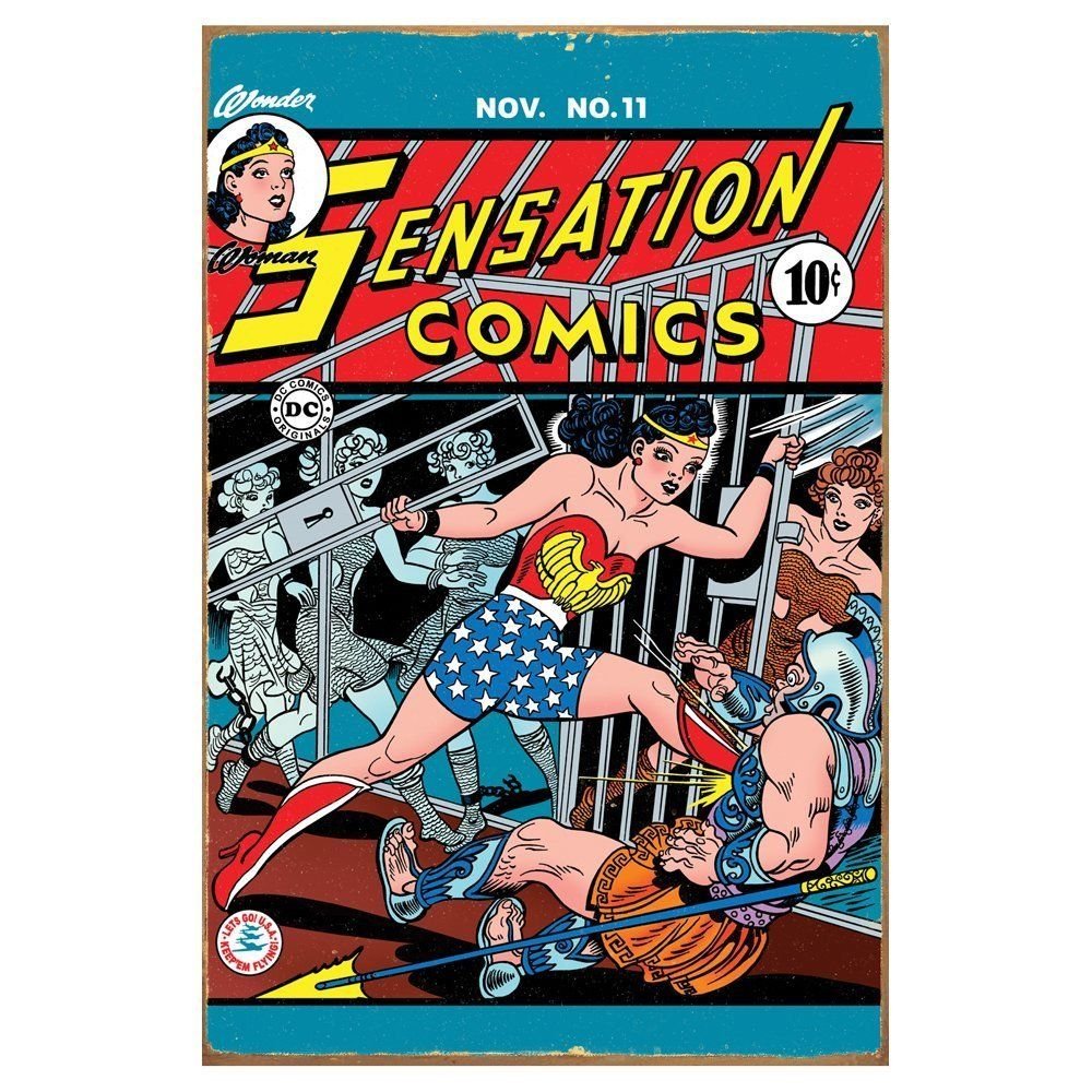Wonder Woman Comic Book Cover Tin Sign by Vandor