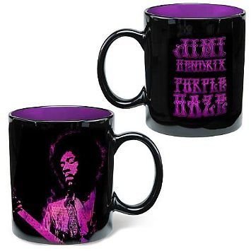 Jimi Hendrix Ceramic Mug, Purple Haze, Black/Purple, 12-Ounce by Vandor