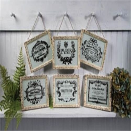 VINTAGE LOOK FRENCH ADVERTISING FRAMES SET OF 6