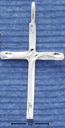 Satin Diamondcut Cross Charm