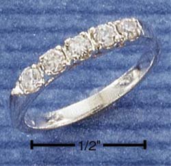5 Stone Cz Anniverary Ring