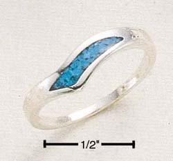 Sterling Silver Band W Turquoise Flash