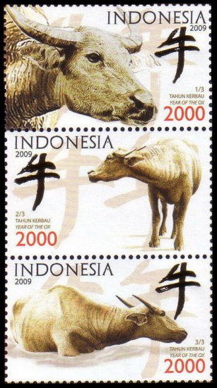 2009 Year of the Ox 2560 MNH 3v with "Niu"