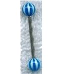 14g 5/8" Blue Beachball Tongue Barbell