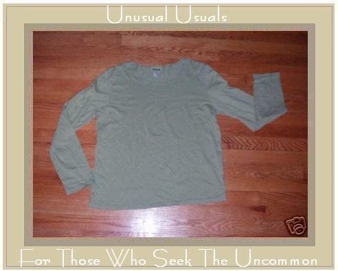 FLAX Soft Green Pullover Top Jeanne Engelhart SMALL S