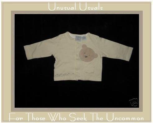 Lullaby Club Soft Yellow Baby Bear Button Jacket 9M EUC