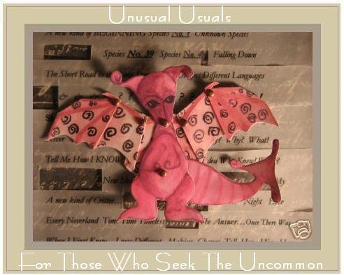 Creative Dragon Folk Art Toy Doll Paper Puppet ACEO ATC