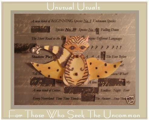 Unusual RACCOON Folk ART TOY Doll Paper PUPPET aceo atc