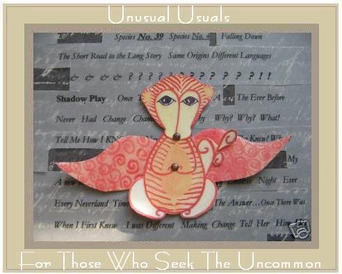 Unusual MONKEY Folk ART TOY Doll Paper PUPPET aceo atc